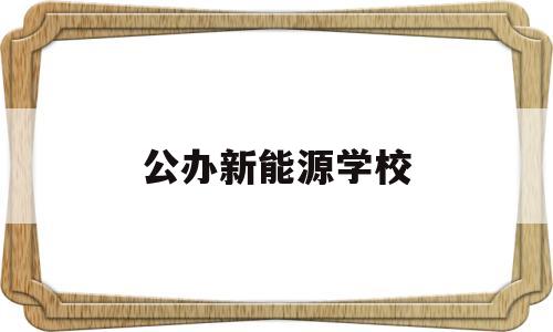 公办新能源学校(新能源的学校有哪些?)