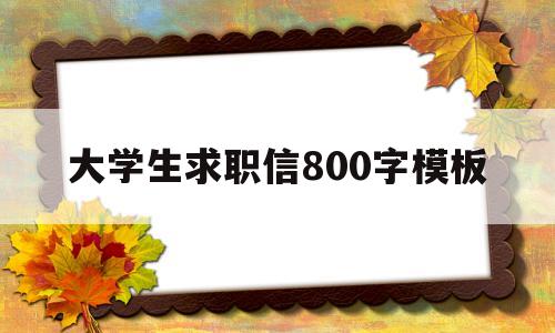 大学生求职信800字模板(大学生求职信800字模板范文)