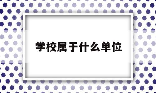 学校属于什么单位(银行学校属于什么单位)