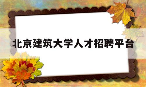 北京建筑大学人才招聘平台(北京建筑大学人才招聘平台登录)