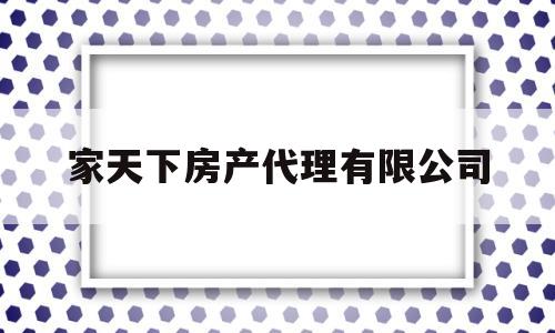 家天下房产代理有限公司(家天下房产在全国有多少家连锁店)