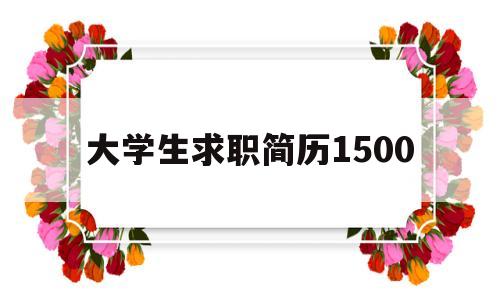 大学生求职简历1500(大学生求职简历1500字怎么写)