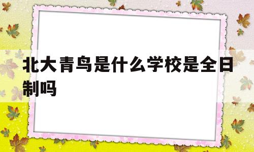 北大青鸟是什么学校是全日制吗(北大青鸟是正规学校吗?学历国家承认吗)