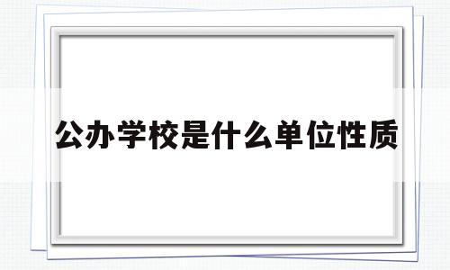 公办学校是什么单位性质(公办学校属于什么性质的单位)