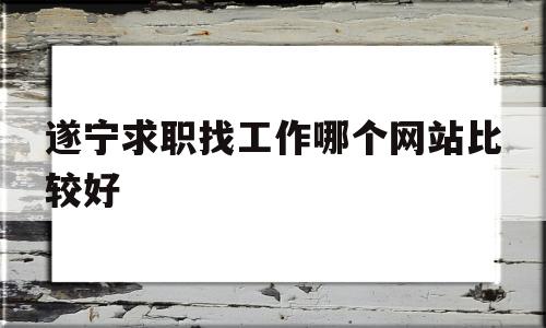 遂宁求职找工作哪个网站比较好(遂宁求职找工作哪个网站比较好找)