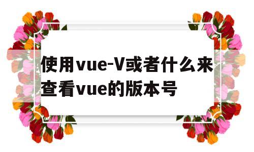 关于使用vue-V或者什么来查看vue的版本号的信息