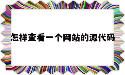 怎样查看一个网站的源代码(查看一个网页源代码可以干什么)