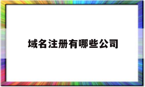 域名注册有哪些公司(域名注册有哪些公司可以用)