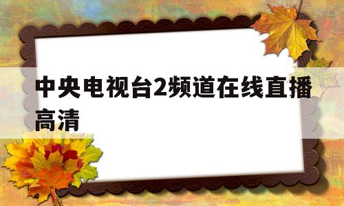 中央电视台2频道在线直播高清(中央电视台2频道在线直播高清视频)