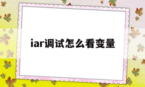 iar调试怎么看变量(iar如何实时查看变量)