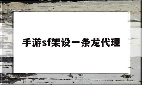 手游sf架设一条龙代理(手游sf架设一条龙代理多少钱)