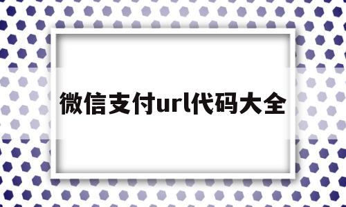 关于微信支付url代码大全的信息