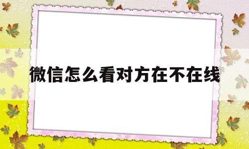 微信怎么看对方在不在线(如何远程查看对方的微信聊天记录)