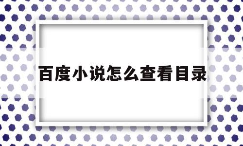 百度小说怎么查看目录(百度小说目录顺序怎么改)