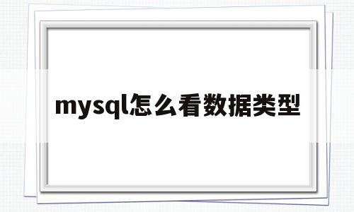 mysql怎么看数据类型(怎么查看mysql表的数据类型)