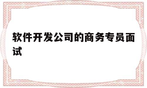 软件开发公司的商务专员面试(软件开发公司的商务专员面试技巧)