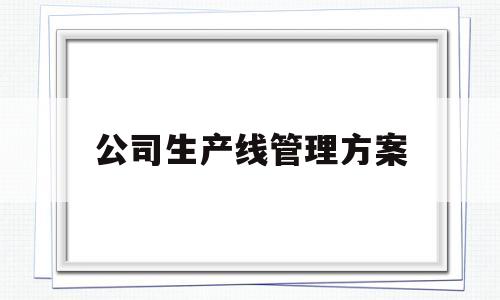 公司生产线管理方案(公司生产线管理方案怎么写)