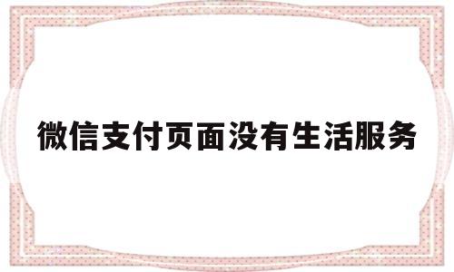 包含微信支付页面没有生活服务的词条