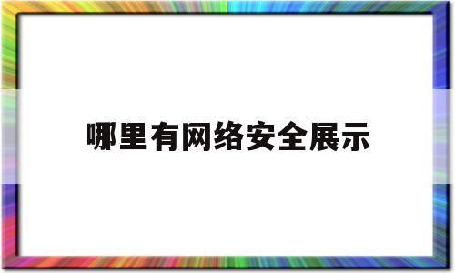 哪里有网络安全展示(网络安全大赛怎么打开)