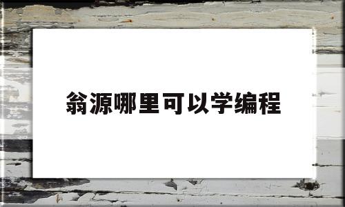 翁源哪里可以学编程(翁源哪里可以学编程培训班)