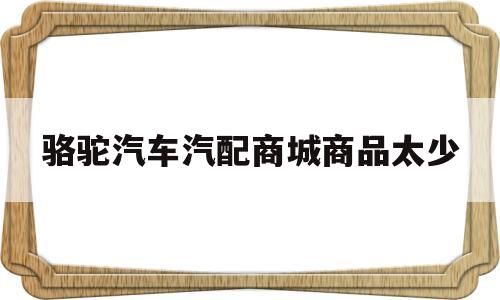 骆驼汽车汽配商城商品太少(骆驼汽车配件电子商务有限公司怎么样)