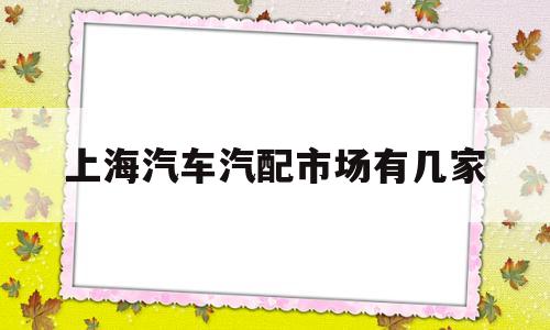 上海汽车汽配市场有几家(上海汽车汽配市场有几家店)