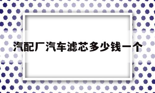 汽配厂汽车滤芯多少钱一个(汽配厂汽车滤芯多少钱一个啊)