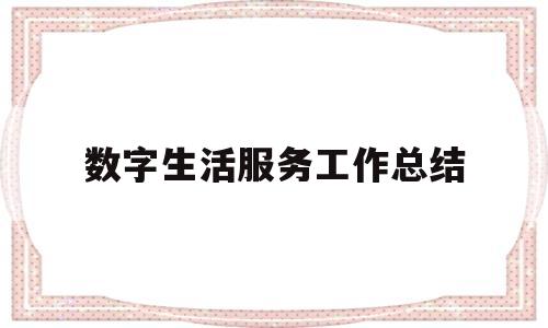 包含数字生活服务工作总结的词条