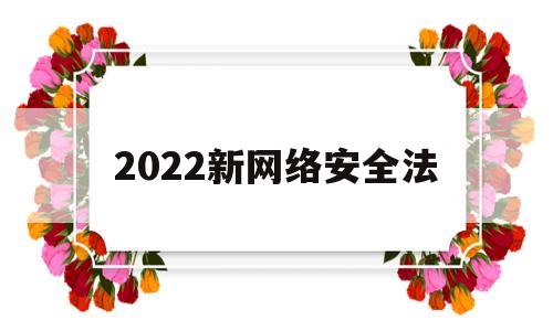 2022新网络安全法(2022网络安全法解读)