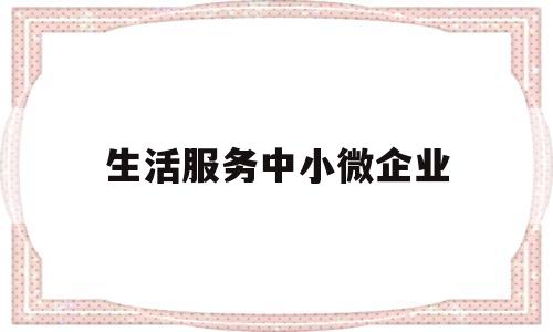 生活服务中小微企业(生活服务中小微企业有哪些)