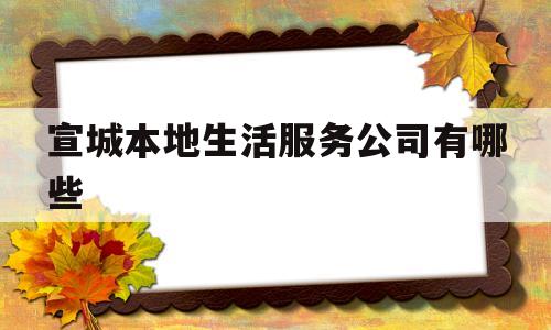 关于宣城本地生活服务公司有哪些的信息