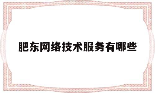 肥东网络技术服务有哪些(肥东网络技术服务有哪些企业)