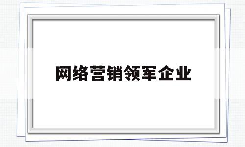 网络营销领军企业(网络营销领军企业名单)