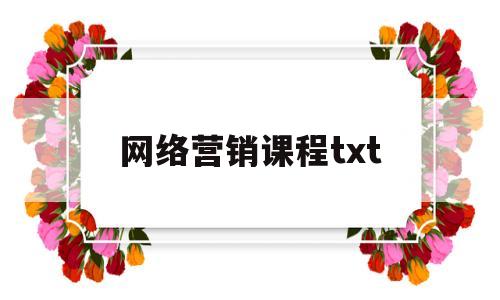 网络营销课程txt(网络营销课程设计报告)