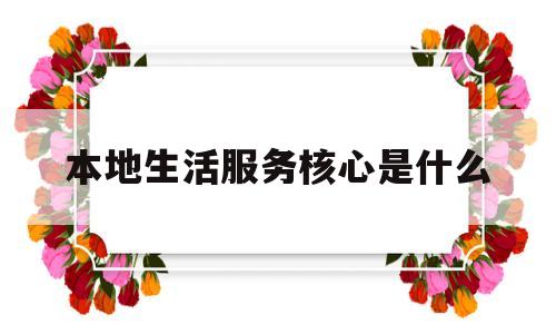 本地生活服务核心是什么(本地生活服务核心是什么意思)