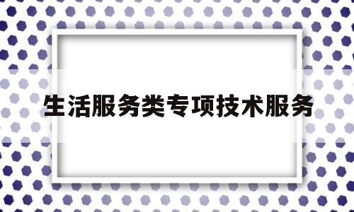 生活服务类专项技术服务(生活服务类专项技术服务是什么)