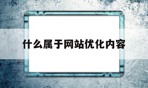 什么属于网站优化内容(什么是网站优化技术)