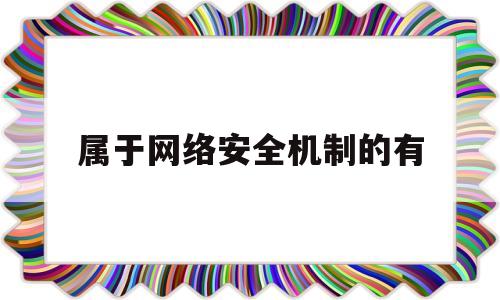 属于网络安全机制的有(属于网络安全机制内容的是)