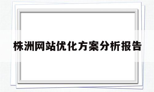 株洲网站优化方案分析报告的简单介绍