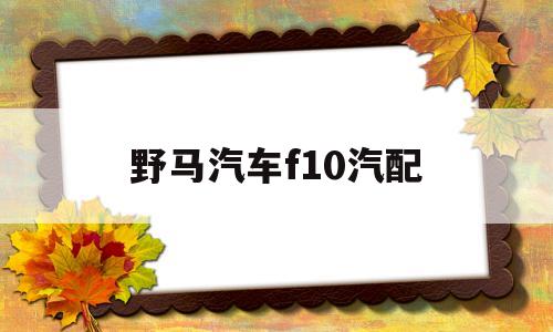 野马汽车f10汽配(野马汽车f10汽配厂家)