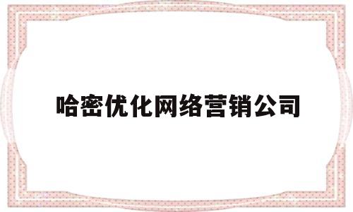 哈密优化网络营销公司(哈密优化网络营销公司地址)