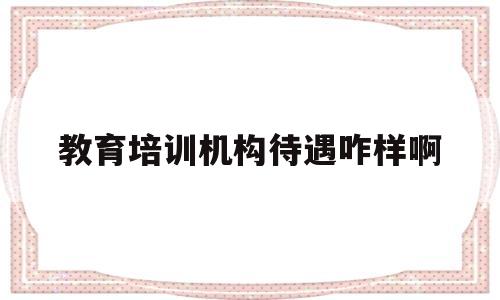 教育培训机构待遇咋样啊(教育培训机构的工资真的有那么高吗?)