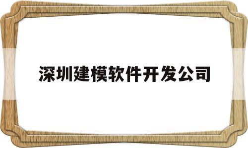 深圳建模软件开发公司(深圳建模软件开发公司招聘)