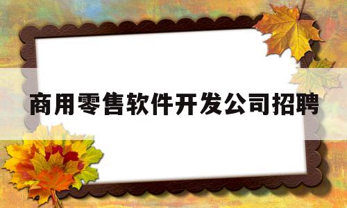 商用零售软件开发公司招聘(商用零售软件开发公司招聘要求)