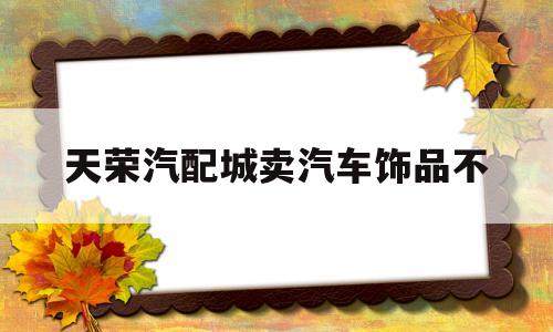 天荣汽配城卖汽车饰品不(天荣汽配城卖汽车饰品不送货)