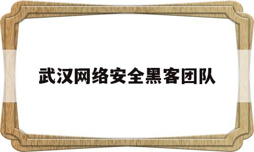 武汉网络安全黑客团队(武汉网络安全黑客团队招聘)