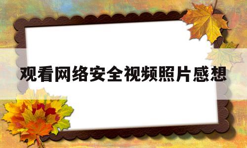 观看网络安全视频照片感想(观看网络安全视频心得体会500字)