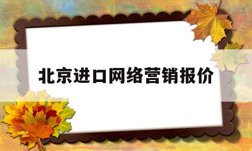 北京进口网络营销报价(北京进口网络营销报价多少)