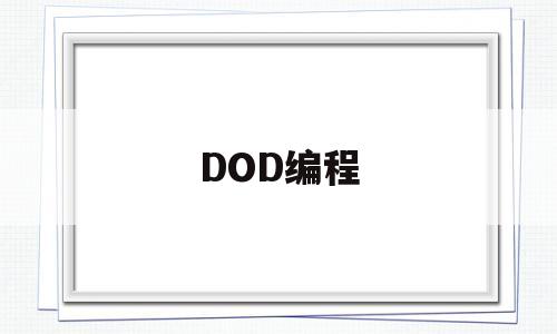 DOD编程(DOD文档怎么打编程)