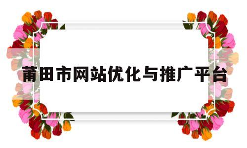 莆田市网站优化与推广平台(莆田市网站优化与推广平台有哪些)